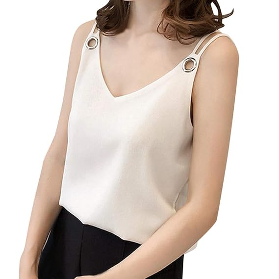 white chiffon vest top