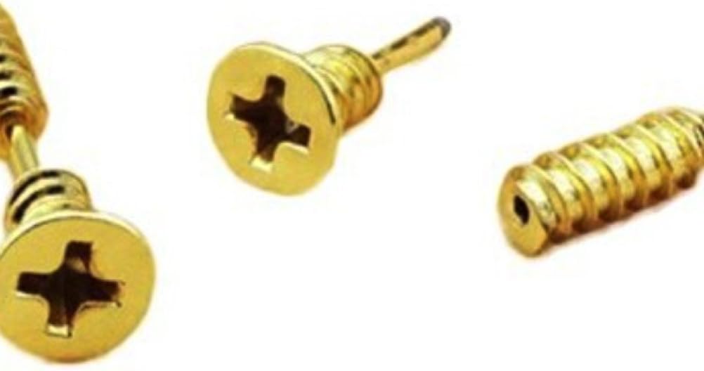 timelyo® Pair Earrings Screw Nail Dore Tube Plug Stainless Steel Men's Jewelry