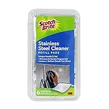 6pc 3M Scotch-Brite Stainless Steel Cleaner Refill Pads Easy Polishing and Shine - Resists Fingerprints & Smudges
