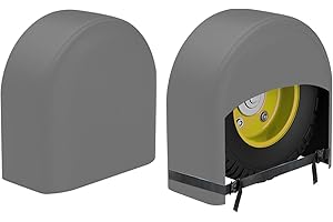 K-Musculo RV Tire Covers 2-Pack, Waterproof Wheel Covers for RV Wheel Travel Trailer Camper Truck SUV, Fit 27-29 Inch Tire Diameter (Gray)