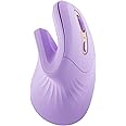 seenda Ergonomic Mouse with Jiggler - Wireless Vertical Mouse with Multi Device Connection (Bluetooth or USB), Reduces Wrist Strain, Quiet Click, Compatible with PC, Laptop, Mac, Windows (Purple)