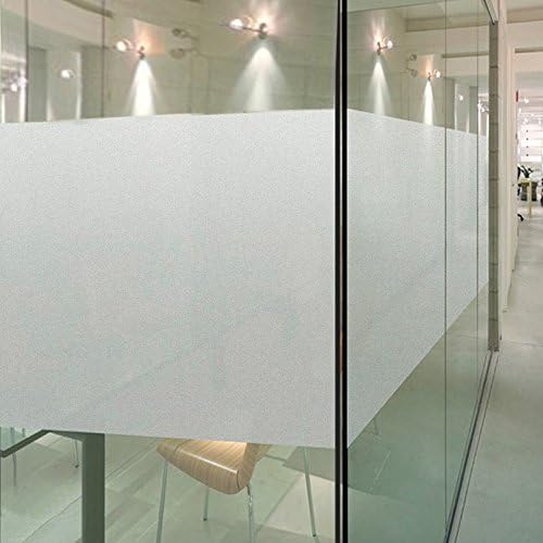 Prismoon No Glue 3D Static Decorative Frosted Privacy Window Films for Glass 23.6 x 157.4inch (60 X 400cm) Upgrade Version for Home Kitchen Office Pure