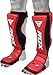 RDX Shin Guards for Kickboxing, Muay Thai, MMA Training and Fighting, Maya Hide Leather Instep Leg Protective Gear, Protector Pads for Martial Arts, Sparring, BJJ and Boxing