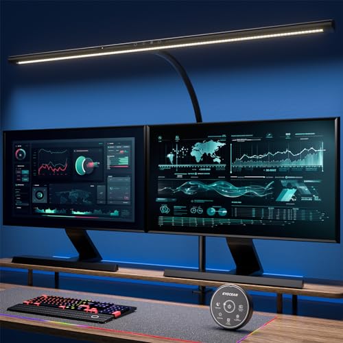 EYOCEAN LED Desk Lamp with Remote Control, 24W 80cm, Dimmable Monitor Lamp, Daylight Lamp for Office Workers