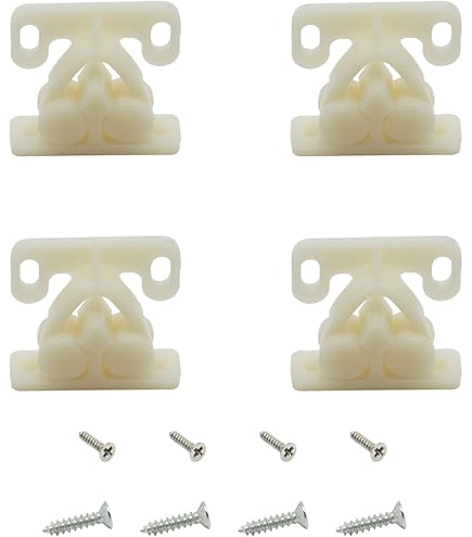 Boat Door Latch Plastic Arrowhead Catch YuanHolumid 3Pcs White Marine Boat Ball Catch Door Cupboard Spring Back Plates Roller Latch Plastic 1051577 Boat Cabinet Latch Cabinet Door Latch White - View #4