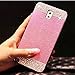 Galaxy Note 3 Case, Beauty Luxury Diamond Hybrid Glitter Bling Hard Shiny Sparkling with Crystal Rhinestone Metal Aluminum Back Cover Case for Samsung Galaxy Note 3 N9000 (Pink, Galaxy Note 3)