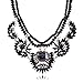 18K Gold Resin Bead Leather Rope Flower Statement Rhinestone Bib Choker Necklace