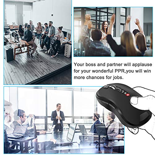 Opluz Wireless Mouse, Bluetooth Presenter Mouse 7 Programmable Button with PowerPoint Clicker Presentation Remote Control Laser Pointer 1200DPI Adjustable for Laptop Chromebook, PC, Desktop, Notebook