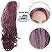 Morvally Fashion Purple Glueless Lace Front Wigs Free Part Natural Long Straight Wavy Hair Heat Resistant Synthetic Replacement Wig for Women