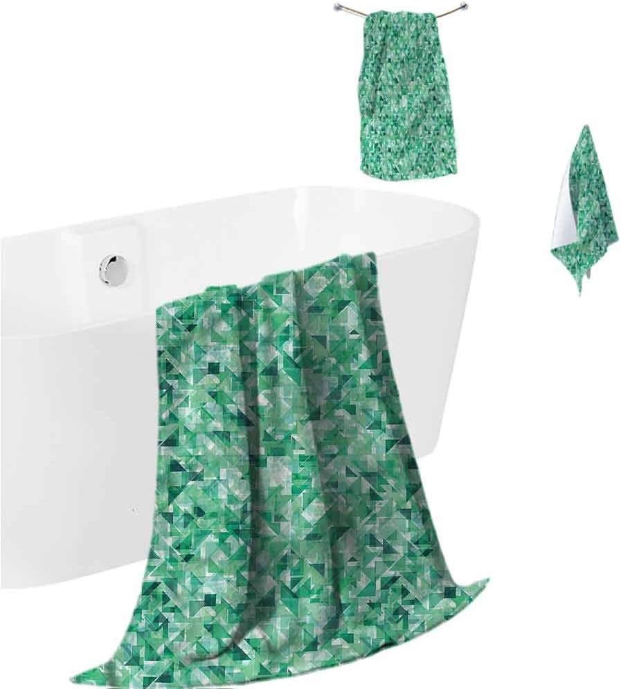 prunushome Luxury 3 Piece Towel Set Emerald Print Bath