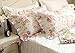 FADFAY Shabby Pink Rose Floral Print Pillowcases Elegant Country Style Vintage Lace Ruffles Bedding Pillow Covers Standared Size 19