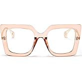 AIEYEZO Oversized Blue Light Glasses for Women, Anti Fatigue Prevent Headache Computer Eyeglasses