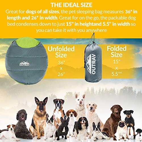 Outrav Dog Sleeping Bag Camping Dog Bed Extra Durable Waterproof