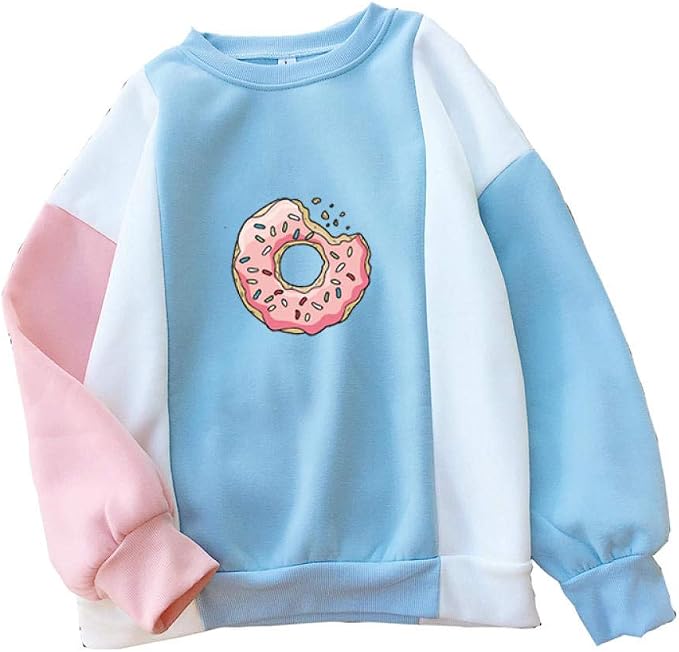 Sudadera De Mujer Harajuku Kawaii Donuts pastel