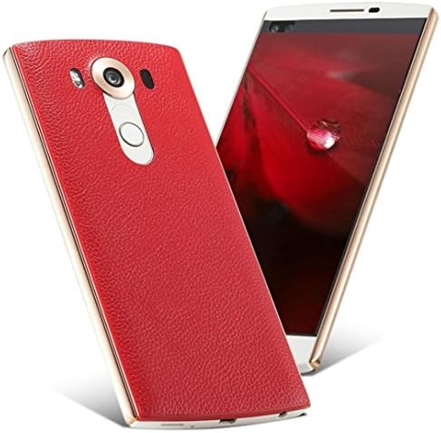 LUQUAN Lg V10 Case, Genuine Leather Slim Skin Protective Hard Back Case Cover For Lg V10 H968 Red