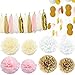 Pink White Cream and Gold 36pcs Party Decoration Set by Cherry Down