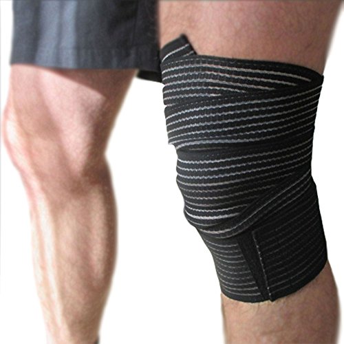 Elastic Knee Compression Bandage Wraps Velcro Straps Support for Legs