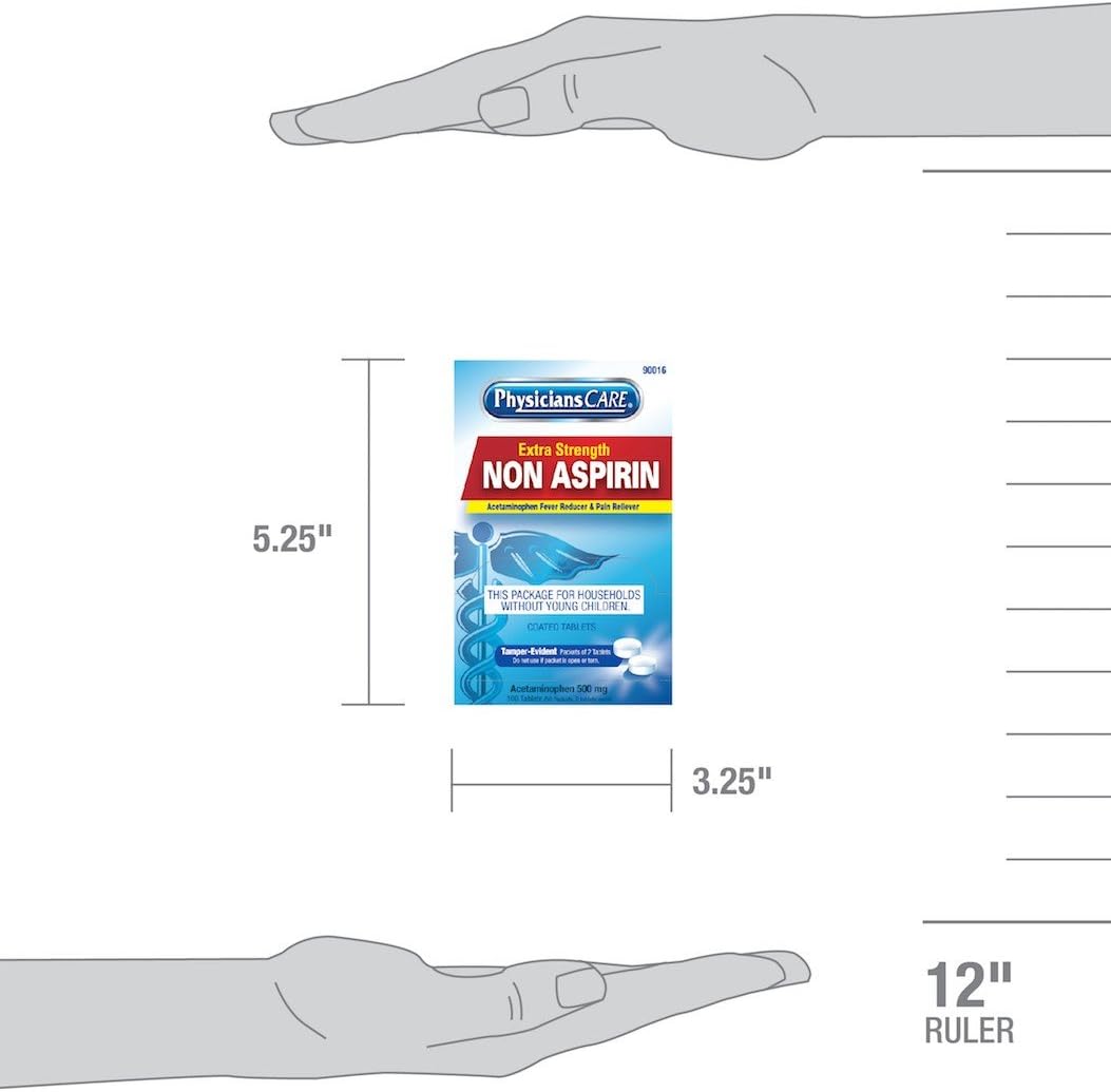 PhysiciansCare Non Aspirin Acetaminophen Pain Reliever Medication (Compare to Tylenol), 50 Doses: Health & Personal Care