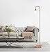 LA JOLIE MUSE Floor Lamp for Living Room - Industrial Rose Gold Metal Arched Standing Lamp, Includes 4W Led Light Bulb, Modern Bedroom Decor