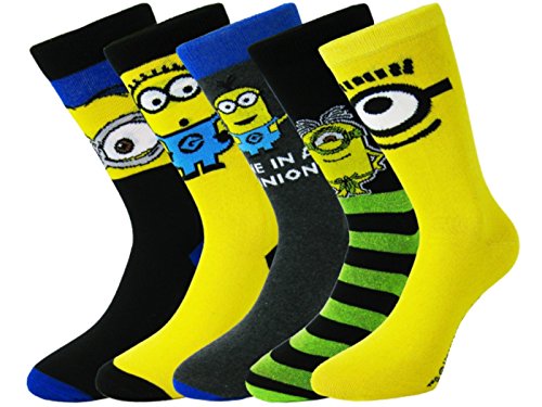 6x pairs of mens boys novelty despicable me minions soc…