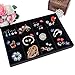 Valdler Velvet Stackable Jewelry Tray Showcase Display Storage Box (12 Grid)