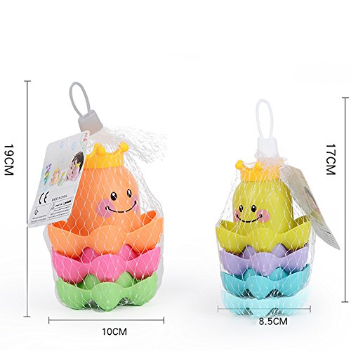 Yansion toddler Stacking Cups baby Soft and Non-toxic Material octopus rain Early Educational toy - Thumbnail 3