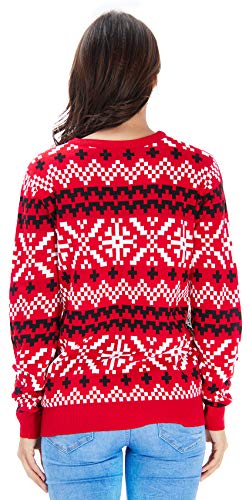 RAISEVERN Roter Weihnachtspullover Sweater mit Lazy Sloth Grafik Langarmshirts für Jugend