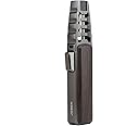 JOBON Butane Torch Lighter, Refillable Blow Jet Solar Flamethrower Best Torches, for Baking Cooking BBQ Kitchen Camping Creme Brûlée - No Gas Included (Old Gray Lacquer with Brown)