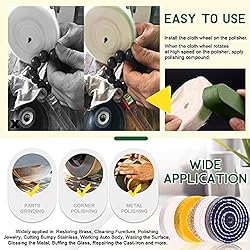 Keadic 8 Pcs 3 Inches Buffing Polishing Wheel Kit 3