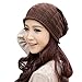 Women's Pearl Decoration Knitted Woolen One Ball Mesh Cover Up Hat (A)