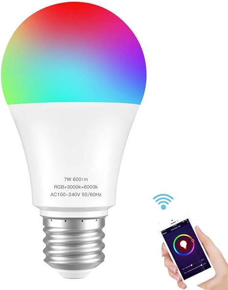Lamps Lighting Ceiling Fans Dimmable Led Smart Light Bulb 7w E27 Wifi Remote Control Lamp For Echo Alexa Home Garden Gefradis Fr