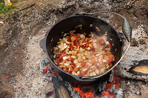 Pre-Seasoned Cast Iron Camp Dutch Oven With Legs, 4.1 qt, including Lid Lifter - Thumbnail 6