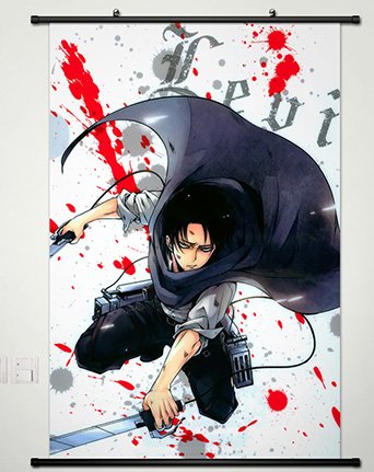 Home Decor Anime Attack on Titan Shingeki no Kyojin Cosplay Wall Scroll Poster Fabric Painting Levi 23.6 X 35.4 Inches-193