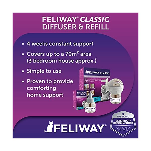 FELIWAY Classic 30 day Refill x3 Value Pack. FELIWAY Classic comforts cats, helps solve behavioural issues and stress…