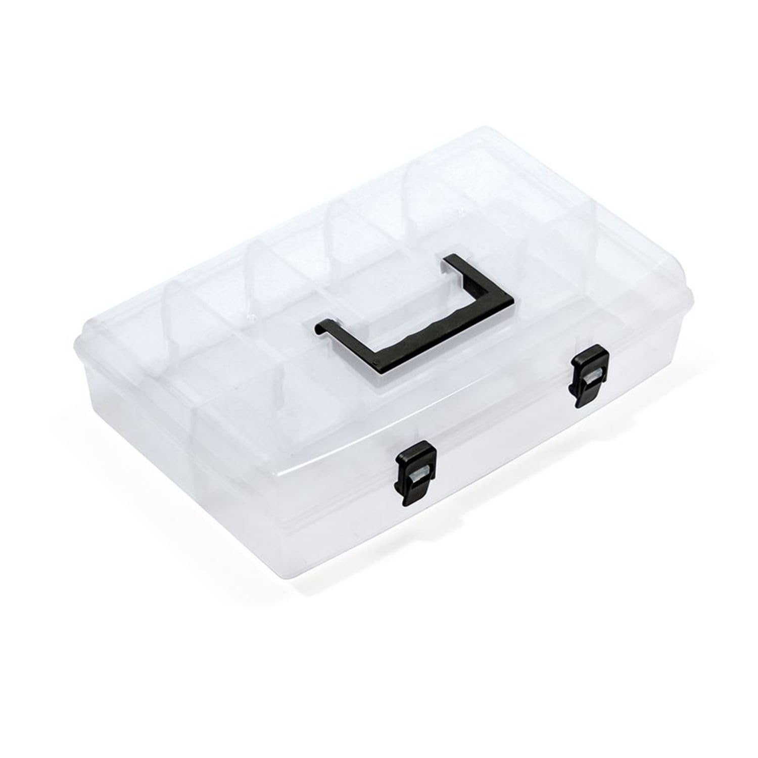 Assortment Box Small Parts Storage Box Ergonomic Handle Clamp Locks Transparent 359 x 238 x 85 mm