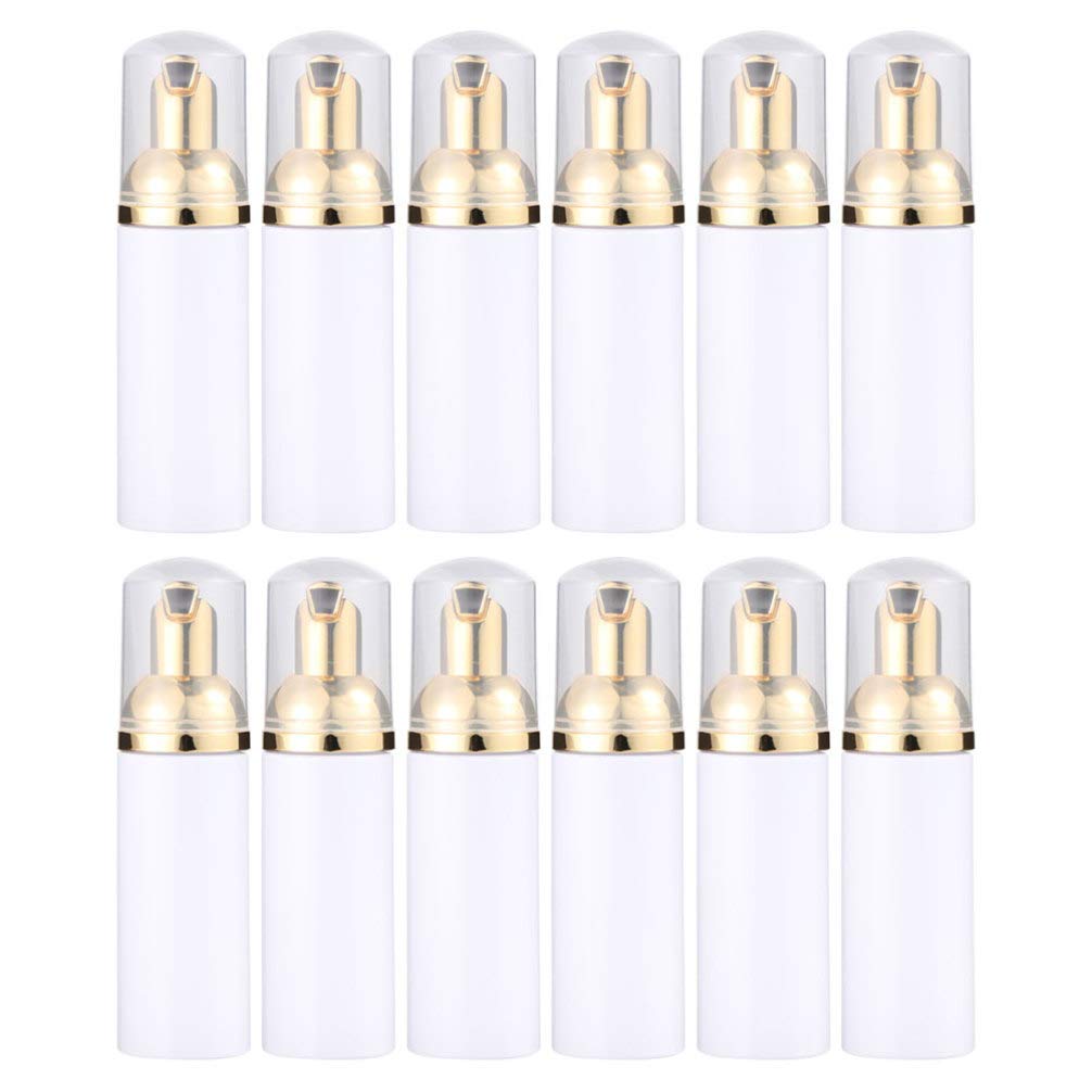 Lurrose 12Pcs 30ml Empty Foaming Bottles, Foaming Dispenser Bottle Plastic Bottles with Pump for Lotion Shower Shampoo