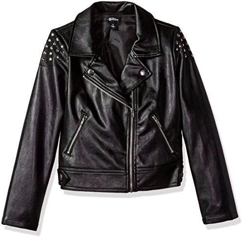 Disney Girls' Big Descendants Studded Moto Jacket, Black, S