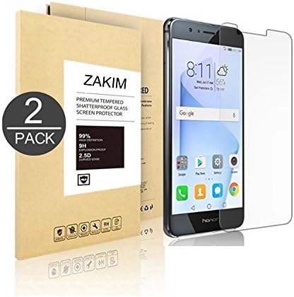 [2-PACK]- For Honor 8 Screen Protector, ZAKIM Tempered Glass Screen Protector for Huawei Honor 8 with Ultra Clear,Scratch Proof