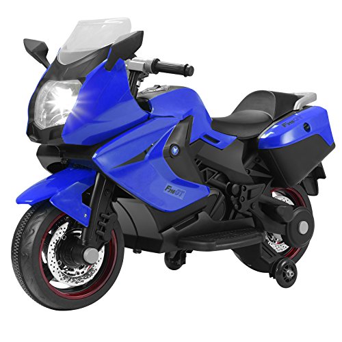 Uenjoy Murtisol Kids Motorcycle Power Wheels Motorcycle 12V/ 2 Wheels/ Blue