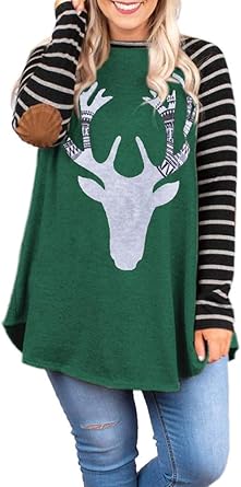 christmas tops ladies plus size