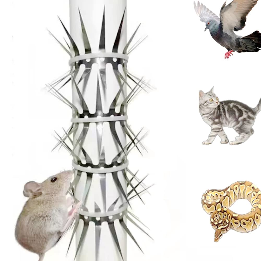 Photo 1 of V-CHEETONG Animal Repeller Defender, Stainless Steel Sharp Blade Spikes Scarer Device,Deterrent Strips Fence for Pipes Acces