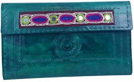 Leather Trifold wallet iPhone clutch for women Handmade