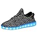 CAYANLAND LED Light Up Shoes Fashion Sneaker for Men Women Kids Boys Girls Slip-on with 11 Color Modes Black 39 (by Nibaba)