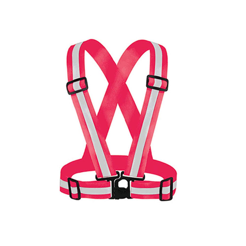Mintice Rose Reflective Safety Security High Visibility Vest Gear Stripe Jacket Bright Sport Waistcoat Belt Body Running Wear Adjustable Warning