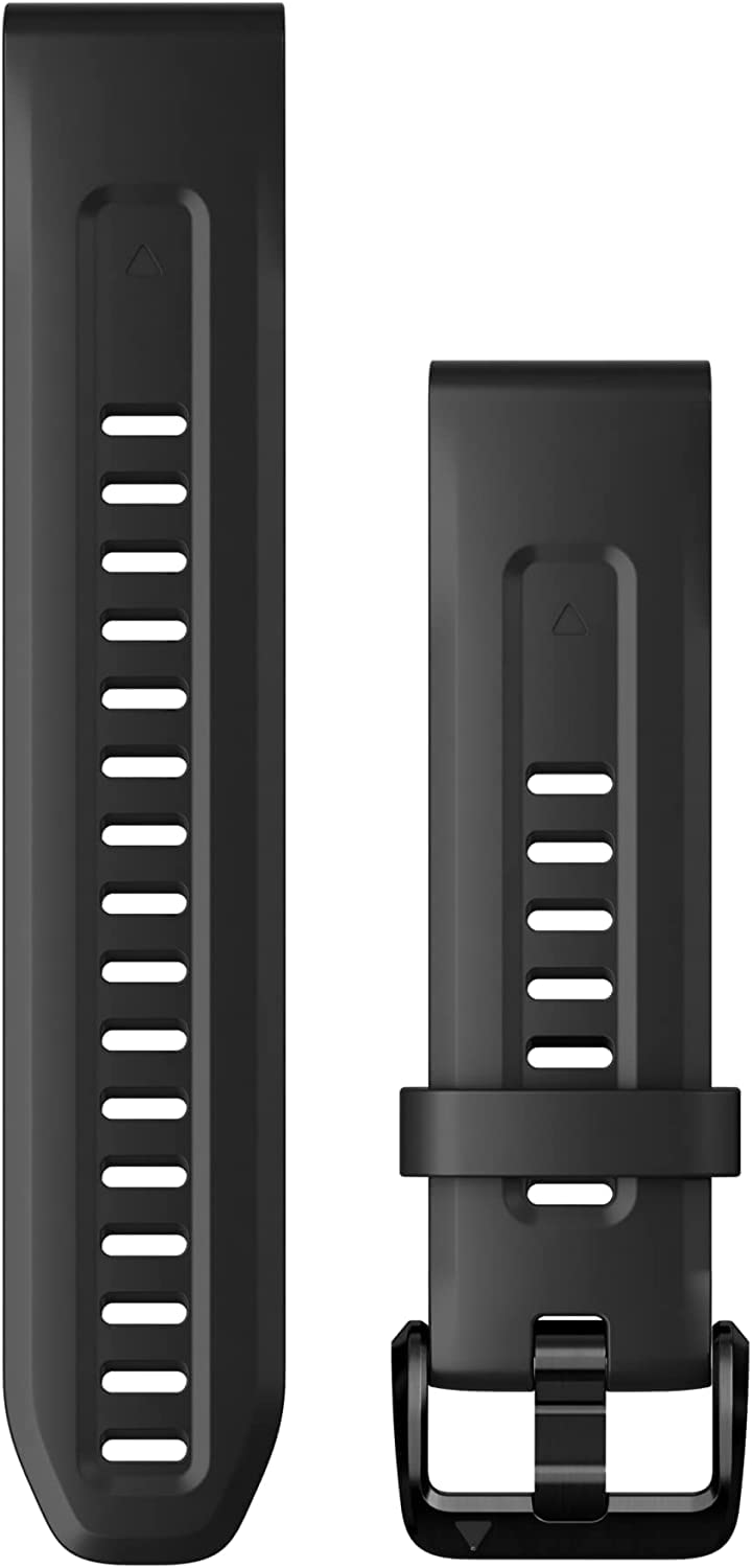 Garmin QuickFit Watch Bands (20mm), suitable for selected fēnix-, epix-, Descent-, D2-, Instinct- and Approach series smartwatches, Original accessory, Silicone, Black — image 1