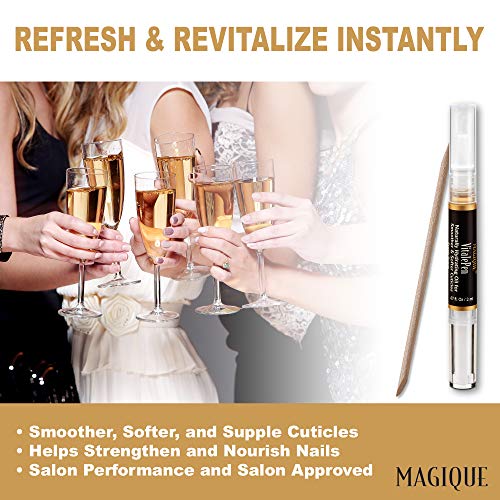 Cuticle Oil Pen & Nail Strengthener - Nail Oil & Nail Guardian Serum - Cuticle Softener Oil Pens with Vitamins A & E - Natural Nails Treatment - 1 Pen - Magique VitalePen .07oz - Thumbnail 2