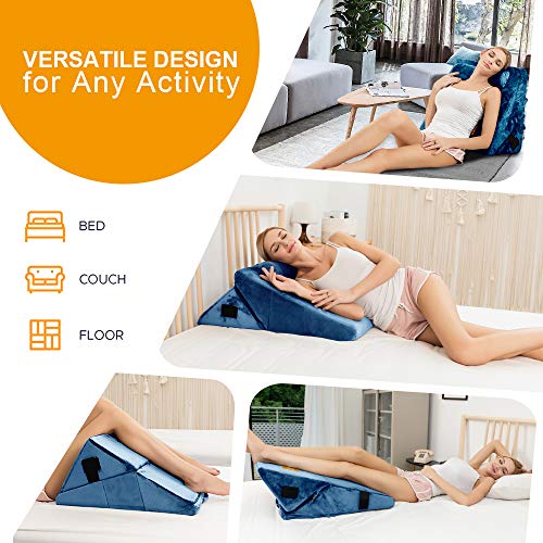 ZOEMO Memory Foam Orthopedic Bed Wedge Pillow for Sleeping, Post
