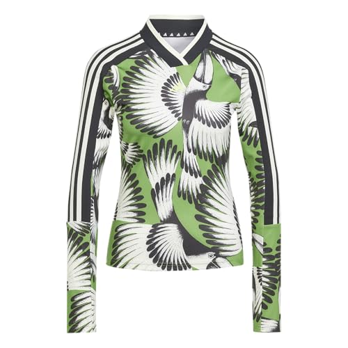 adidas Women’s Farm Long Sleeve Top, Cream White/Crew Green/Black