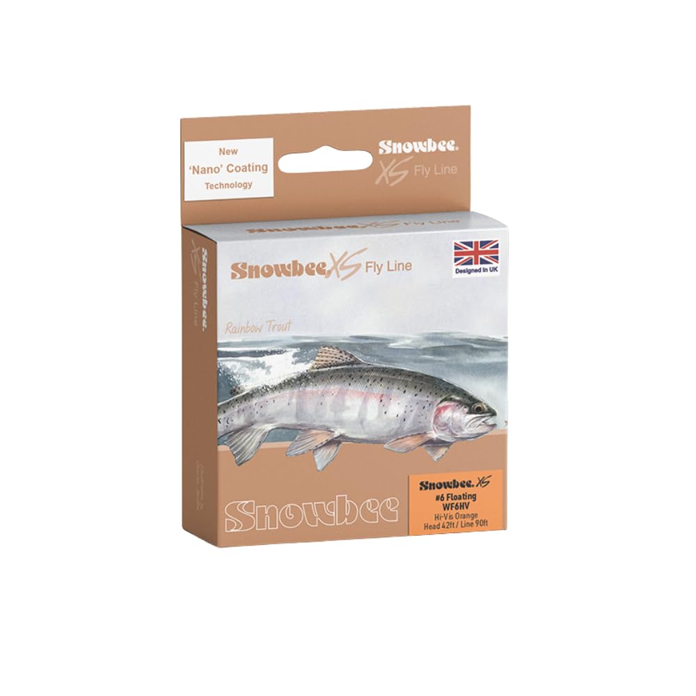 Snowbee XS Floating Fly Line, High Viz Orange, 90 ft, WF7, Ultra-Low Friction Coating, Balanced Taper for Maximum Visibility and Smooth Presentation