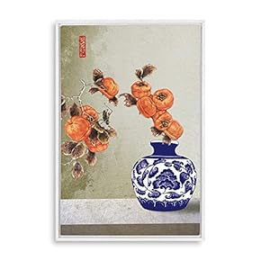 Framed for Living Room Bedroom Blue and White Porcelain for